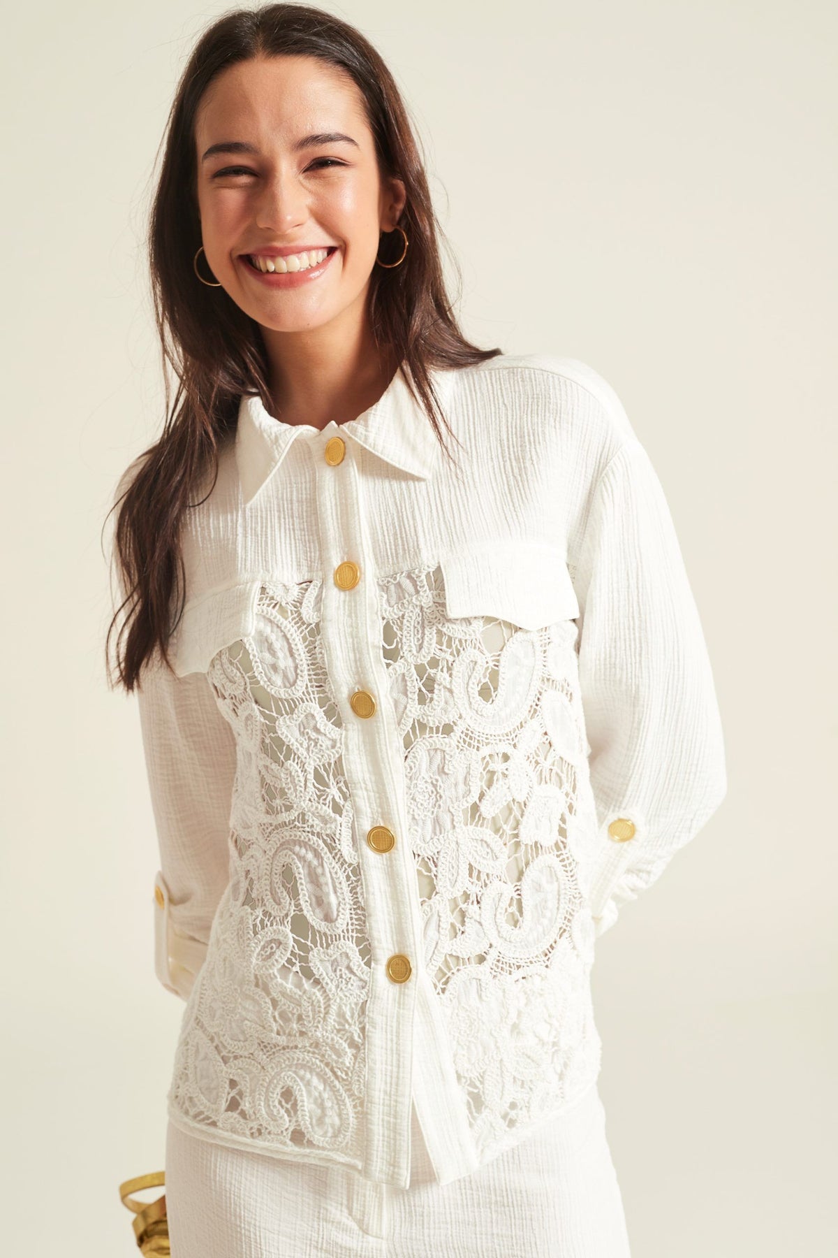 Camisa Encajes Oky Lecan