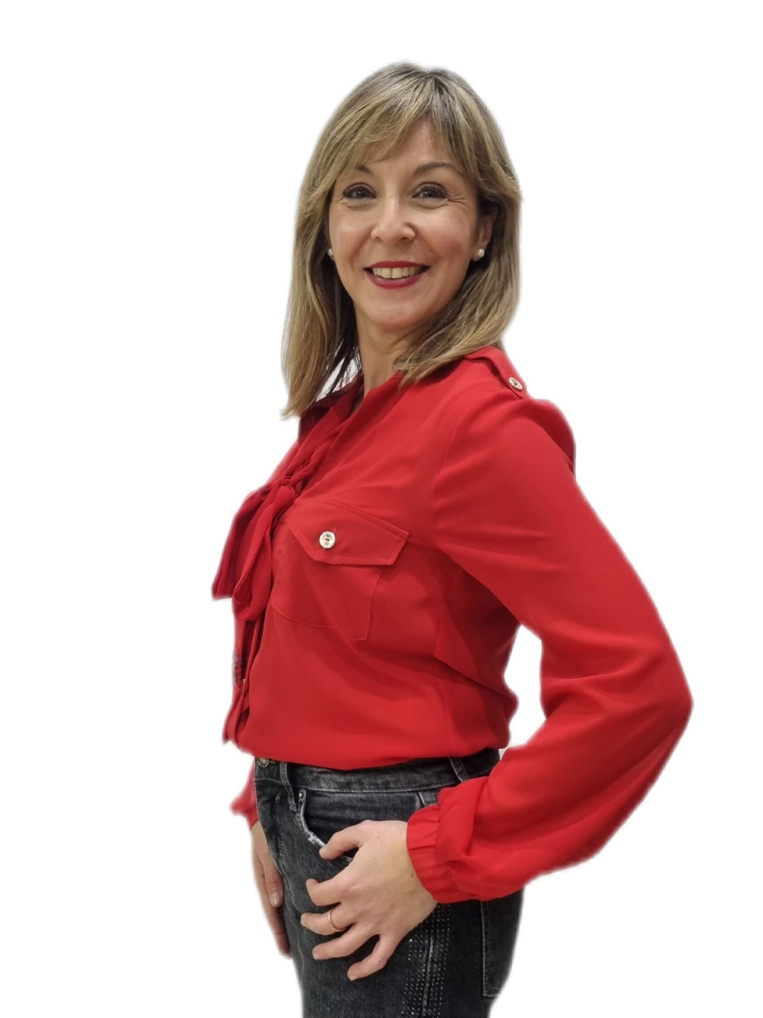 Camisa Gasa Roja Di Lora