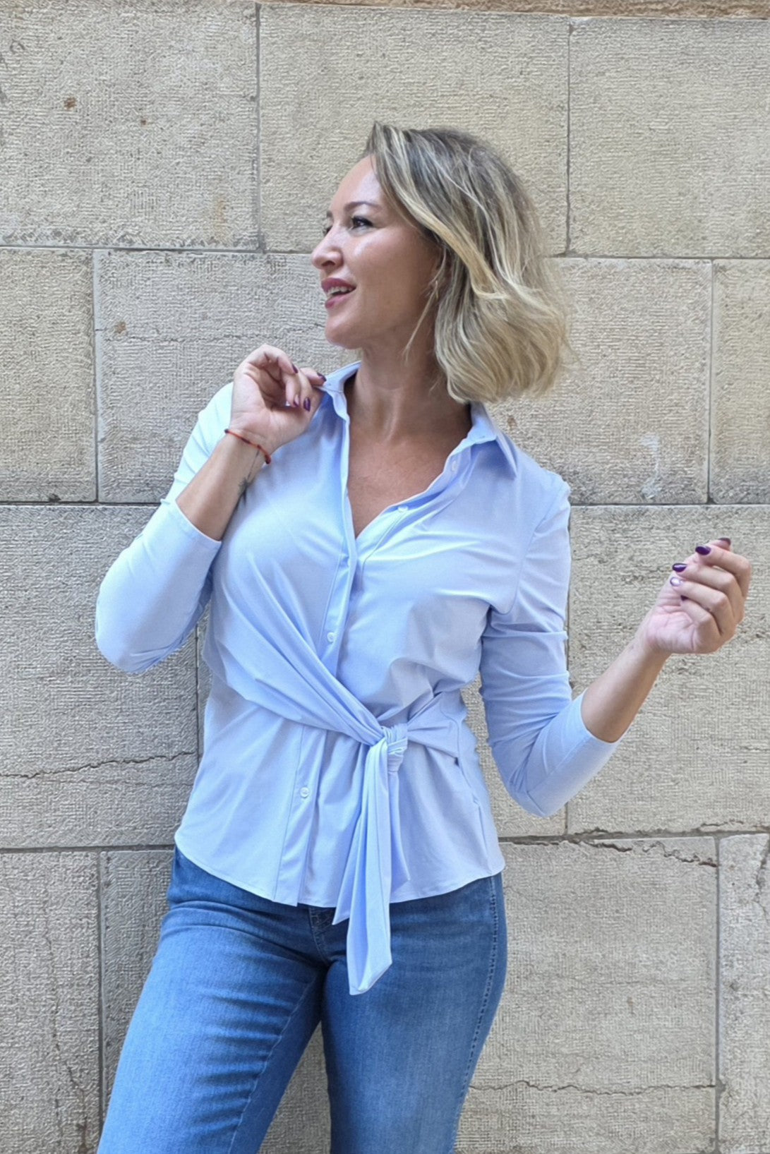 Camisa Celeste Lazo Trovels