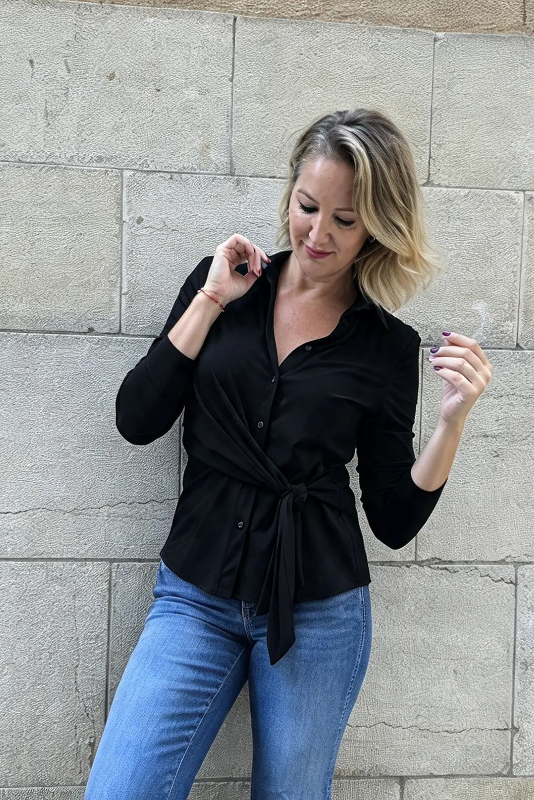 Light Blue Trovels Bow Shirt