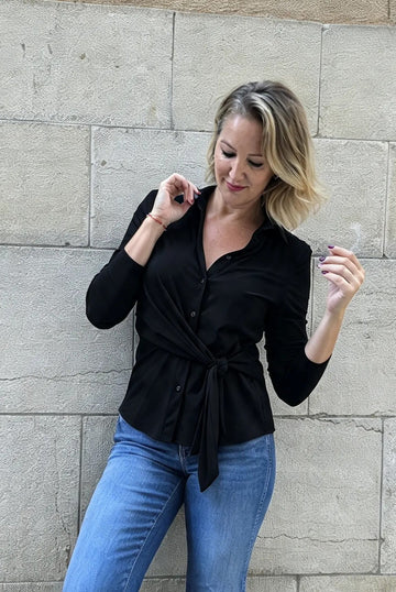 Light Blue Trovels Bow Shirt