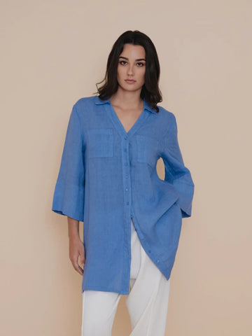 Vestido Camisero Corto Lino WNT