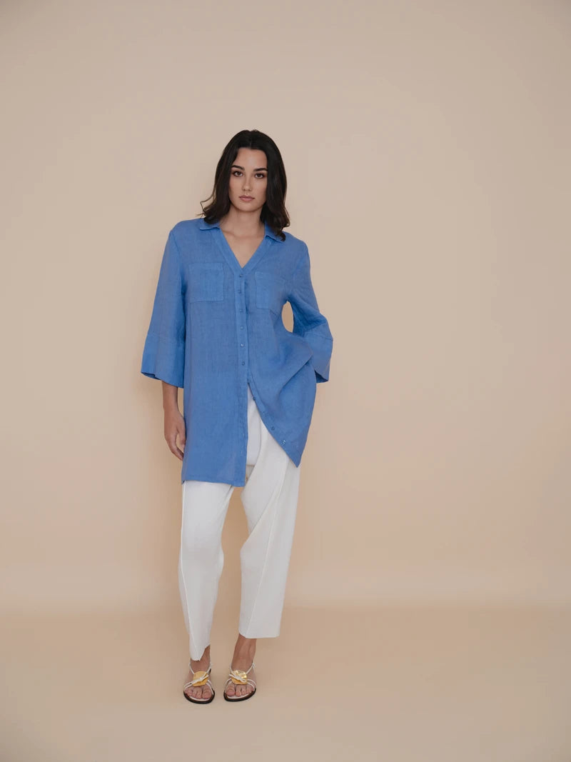 Vestido Camisero Corto Lino WNT