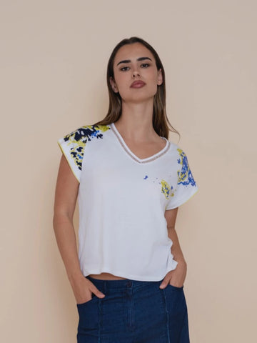 Camiseta Blanca Lentejuelas WNT