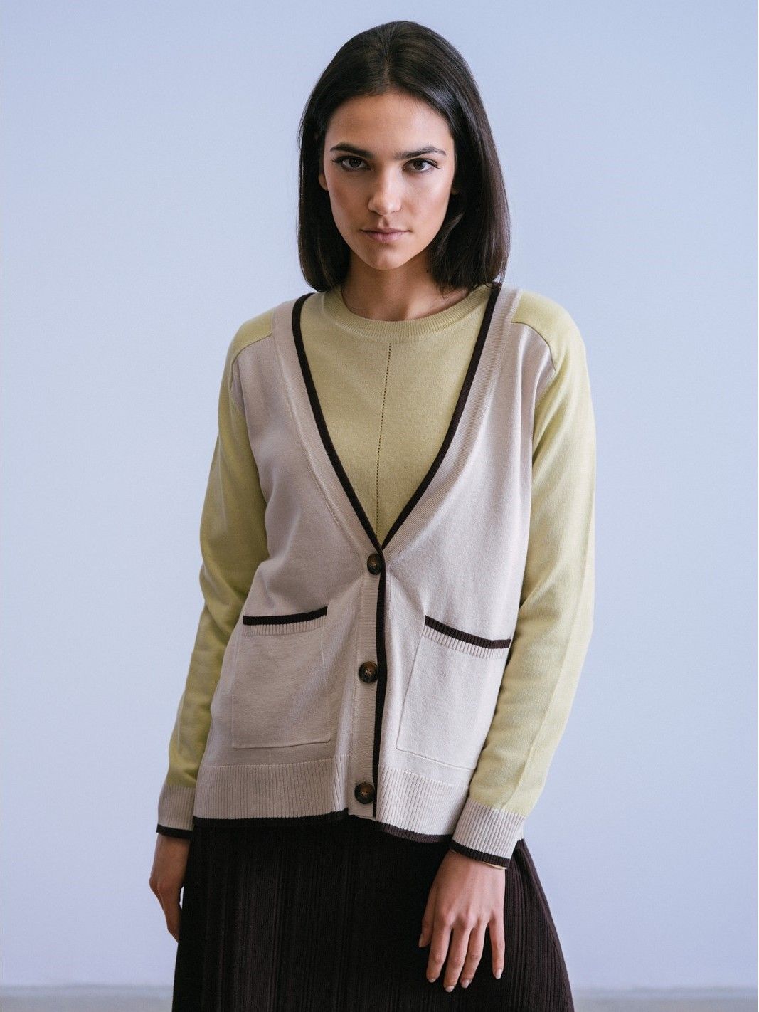 Chaqueta Contrastes Beige WNT