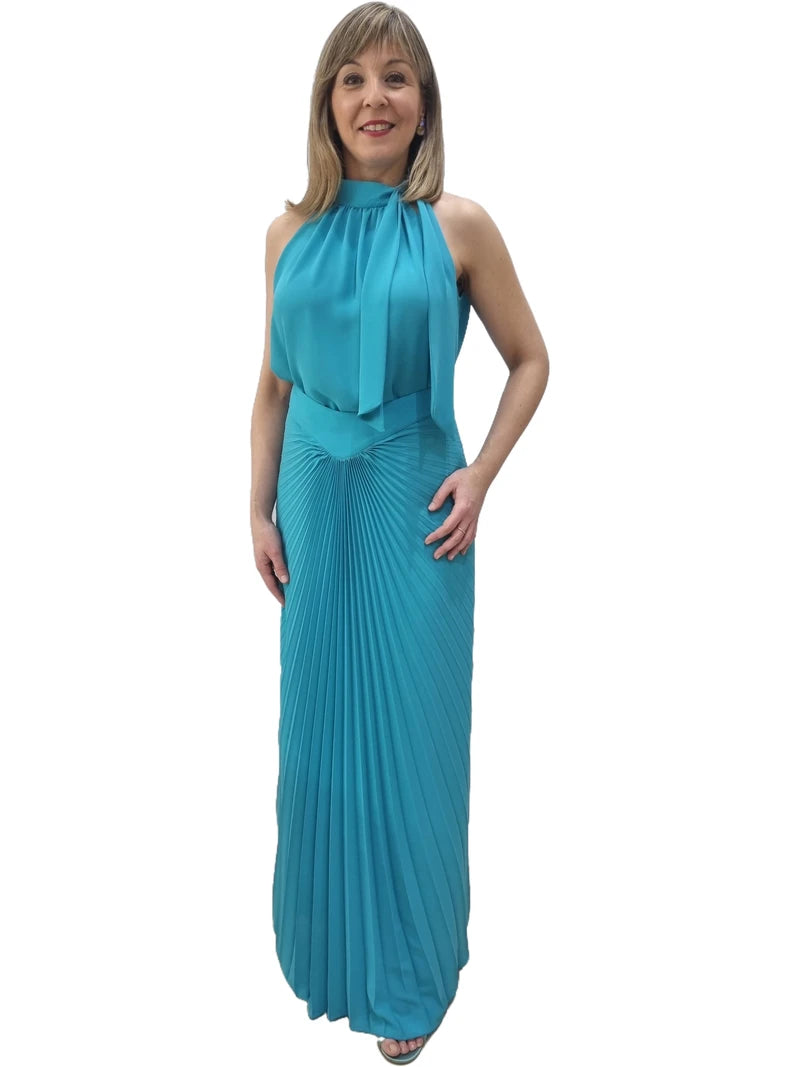 Top Gasa Georgette Oky Turquesa