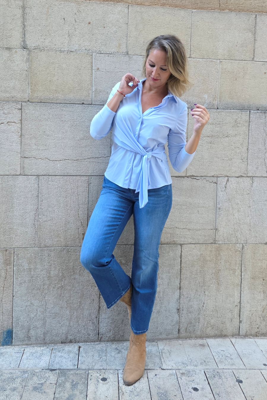 Camisa Celeste Lazo Trovels