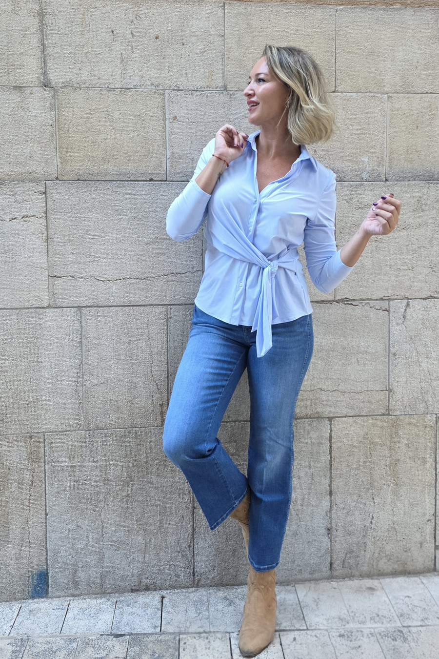 Camisa Celeste Lazo Trovels