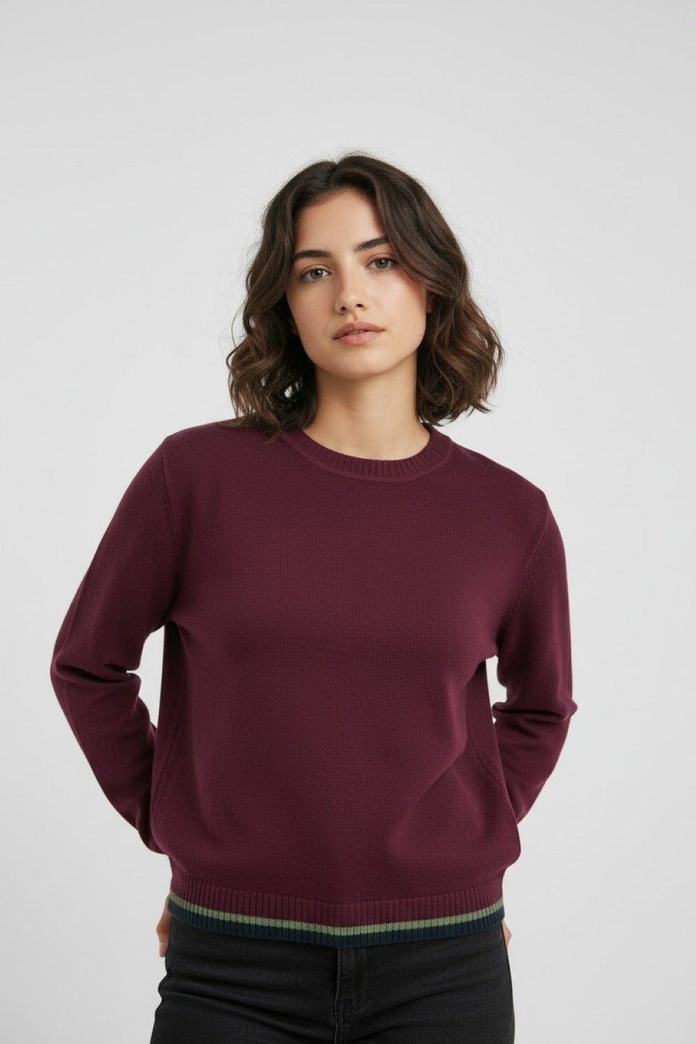 Red Intarsia Long Sleeve WNT Sweater