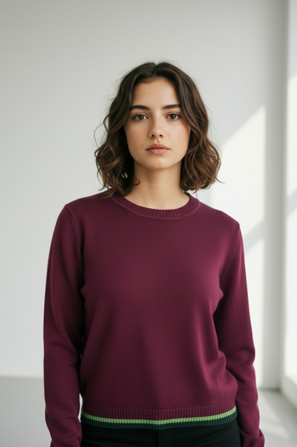 Red Intarsia Long Sleeve WNT Sweater