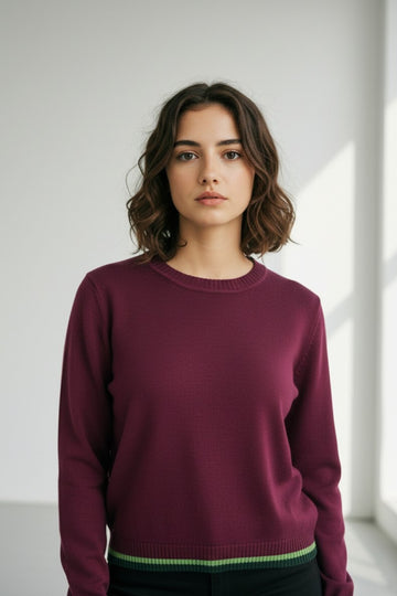 Red Intarsia Long Sleeve WNT Sweater