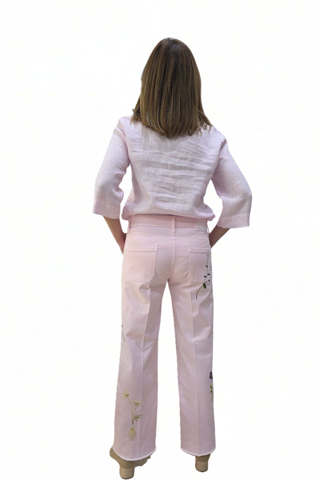 Pantalón Bordado Cambio Tess Pocket Cropped