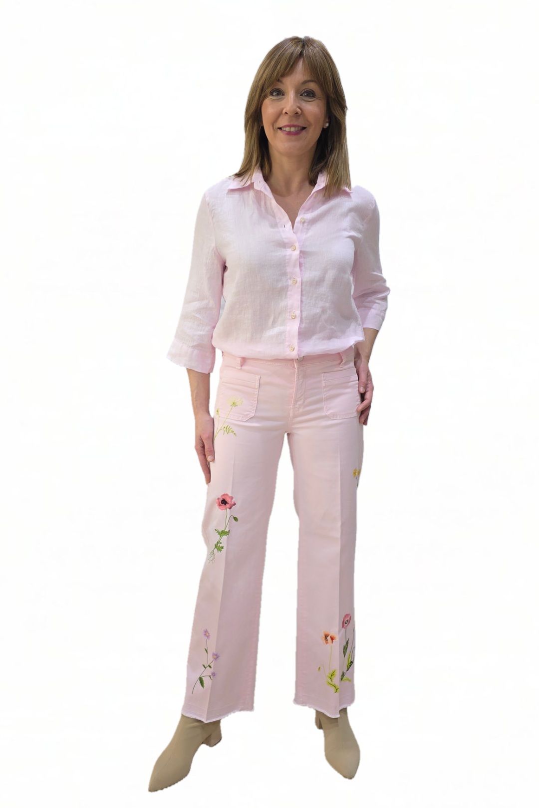 Pantalón Bordado Cambio Tess Pocket Cropped