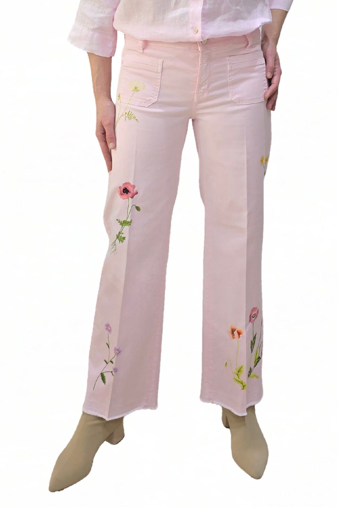 Pantalón Bordado Cambio Tess Pocket Cropped