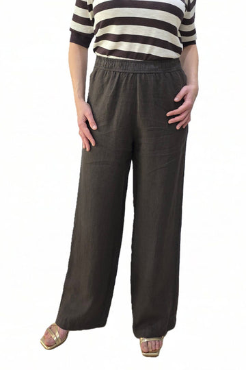 Pantalón Lino Chocolate Trovels