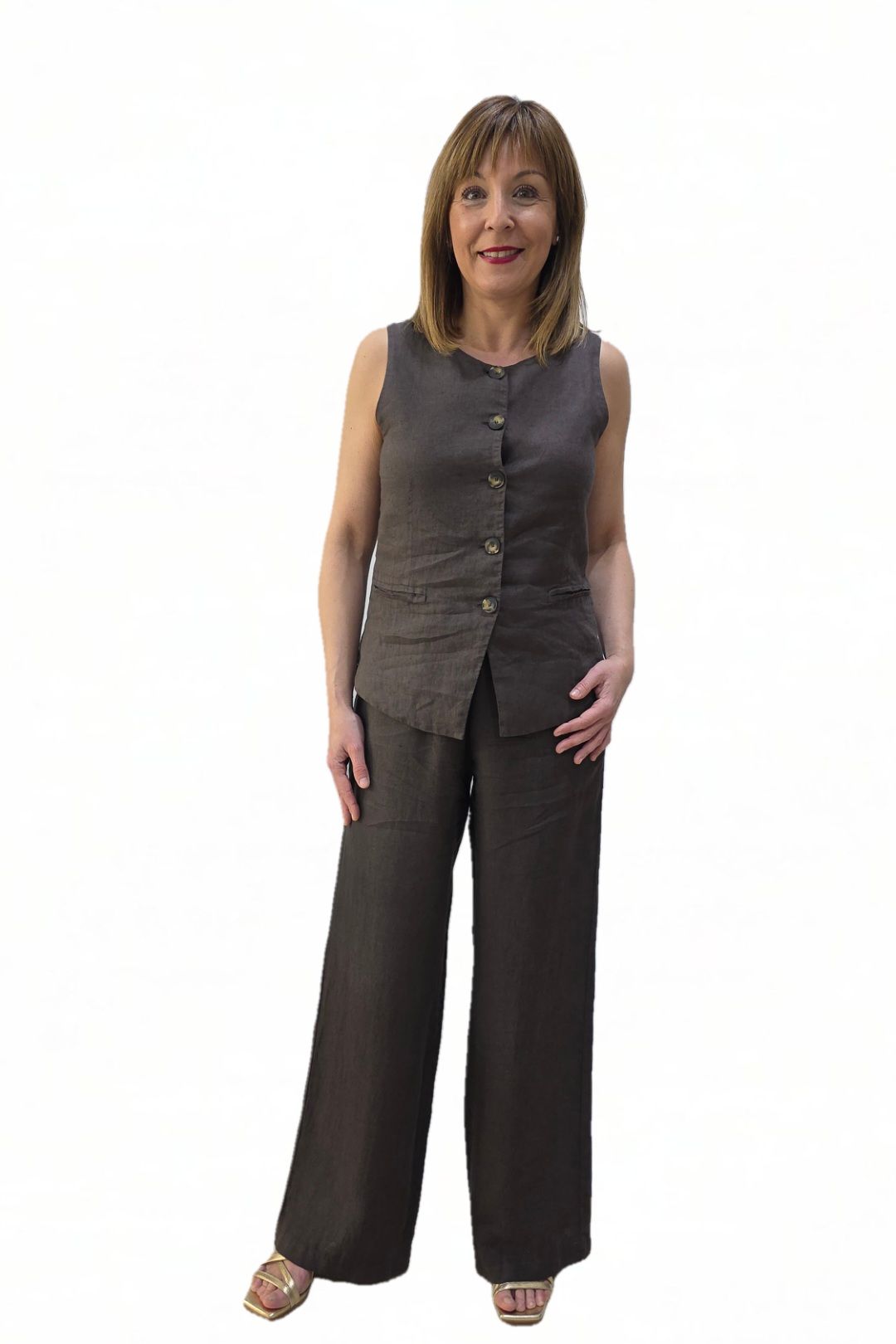 Pantalón Lino Chocolate Trovels