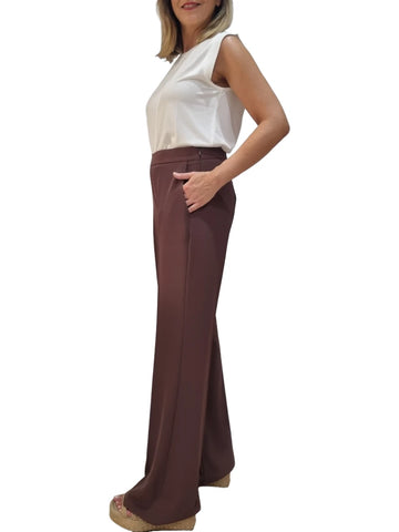 Pantalón Fluido Chocolate Rinascimento