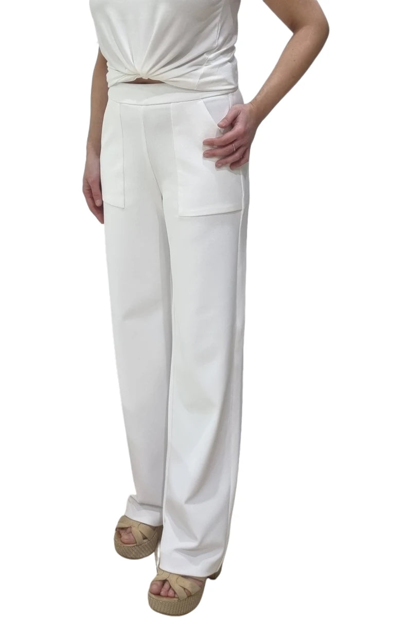 Pantalón Blanco MAC Wideleg Jump