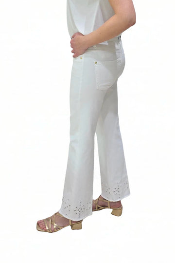 Pantalón Cambio Francesca Troquelado Blanco