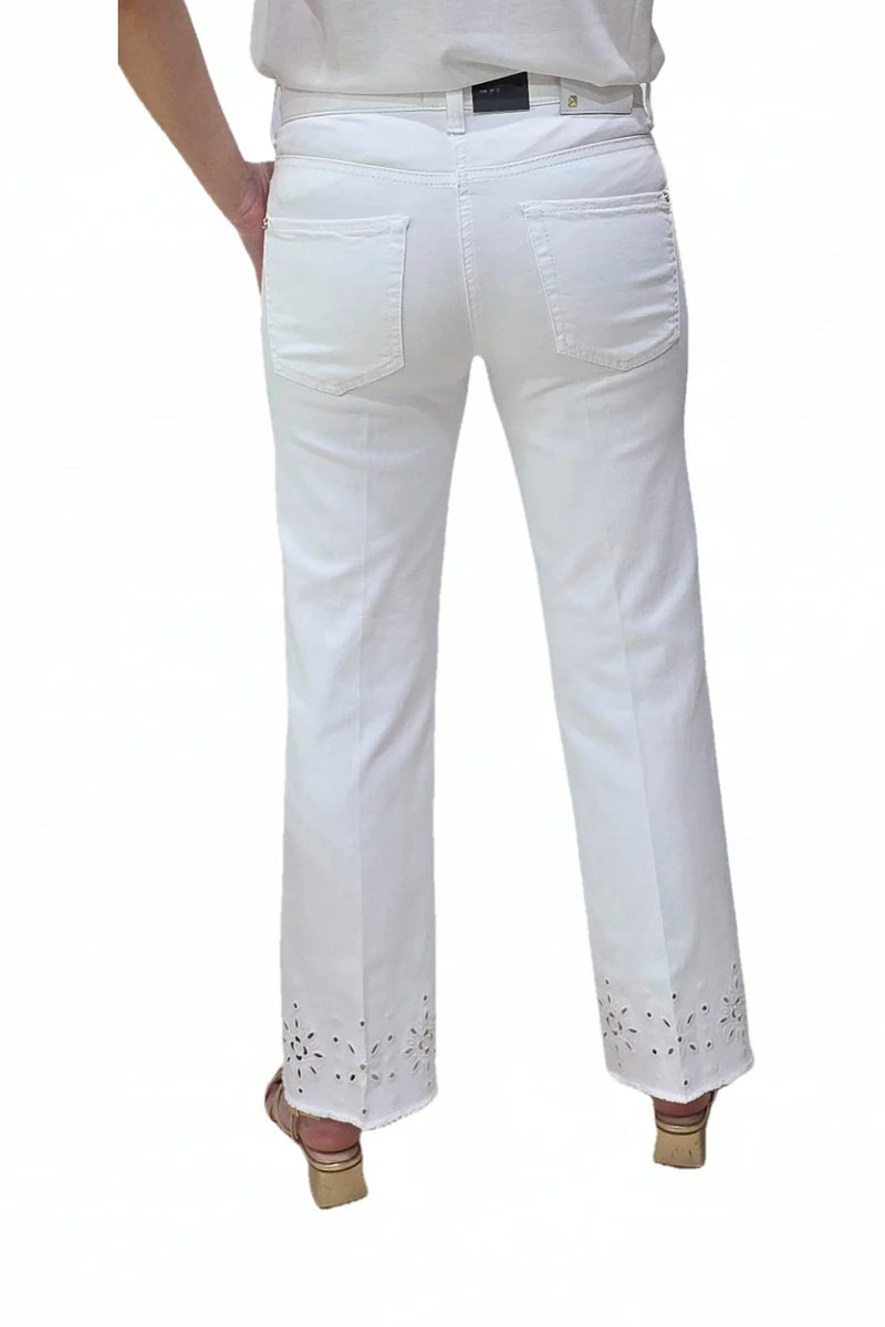 Pantalón Cambio Francesca Troquelado Blanco