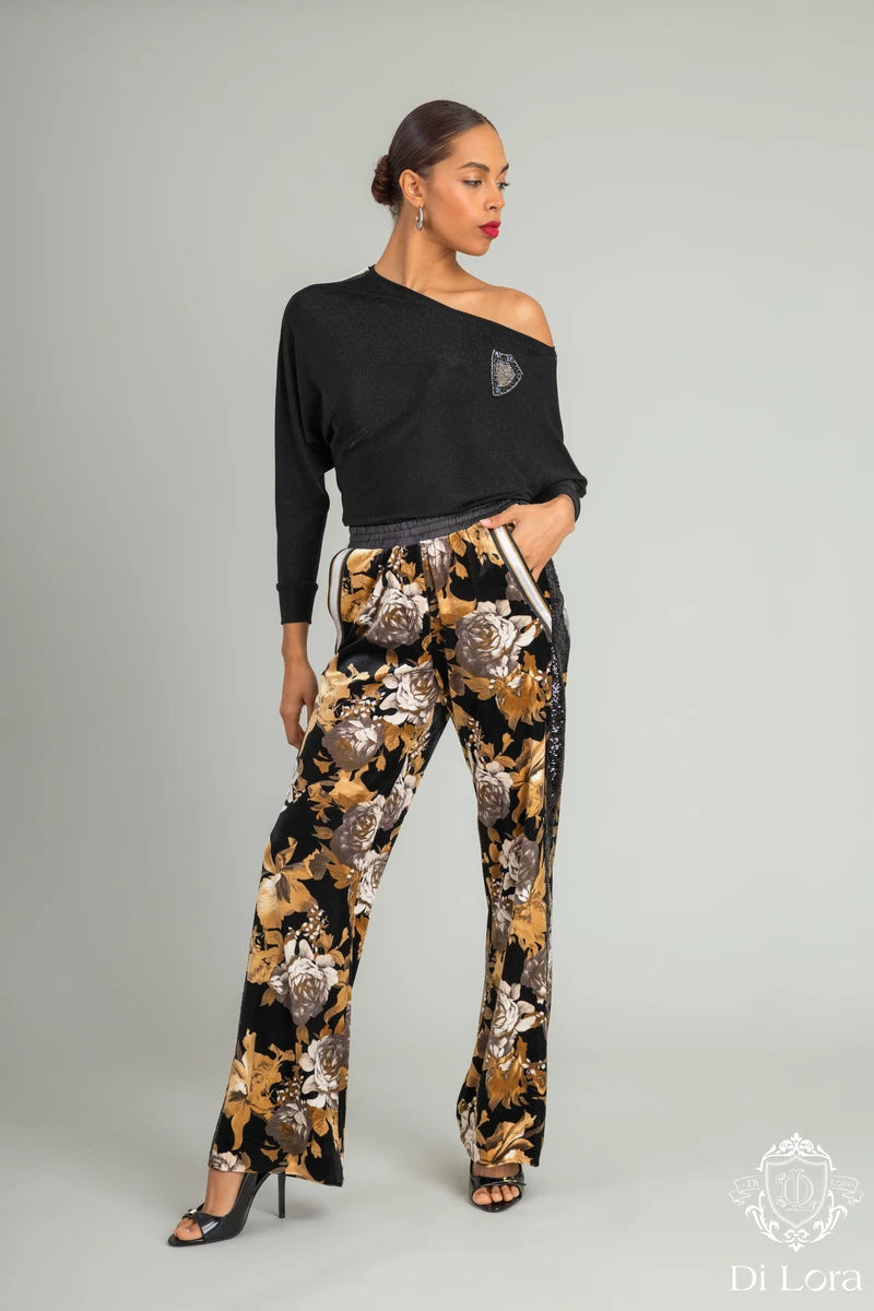 Pantalón Velvet Print Floral Di Lora