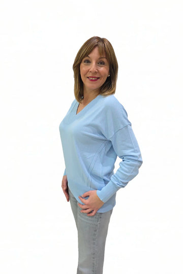Jersey Cuello Pico Celeste WNT