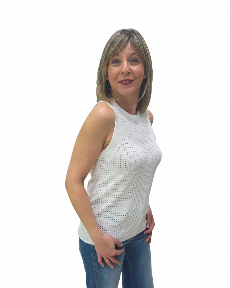 Suéter sin mangas Blanco Trovels