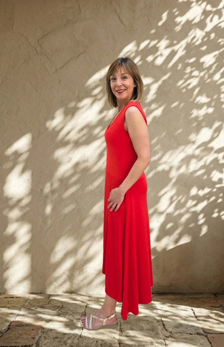 Vestido Midi Rojo Trovels Sonia