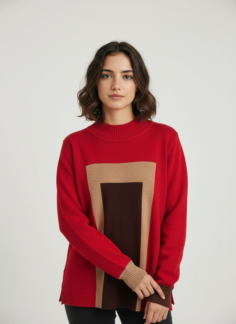 Jersey WNT Largo Intarsia Rojo