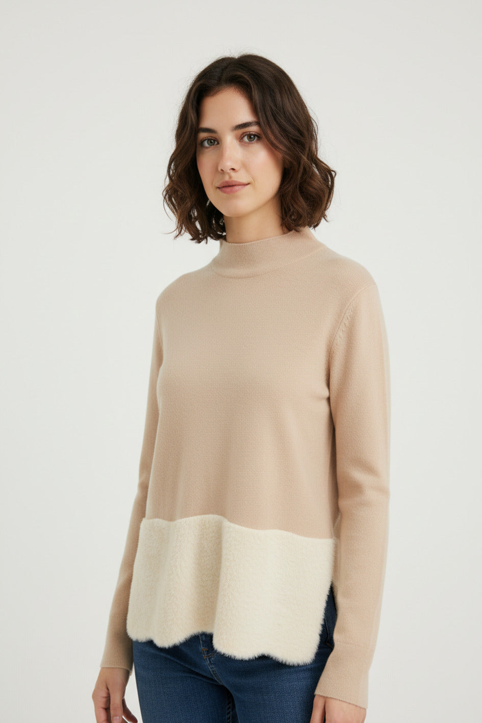 Jersey WNT Bicolor Pelo Beige