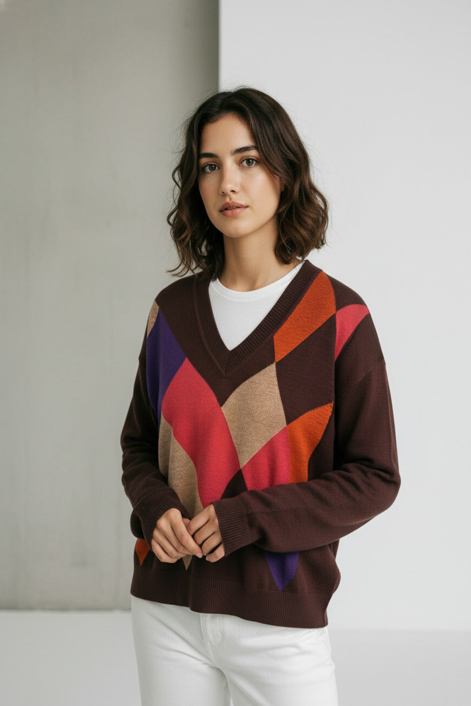 Jersey WNT Rombos Oversize Marrón