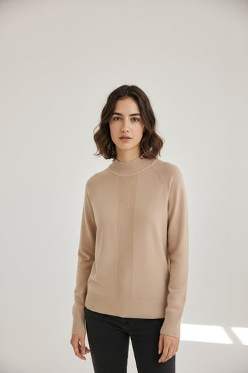 Jersey WNT Canalé Raglán Beige