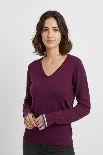 Jersey WNT Cuello Pico Púrpura