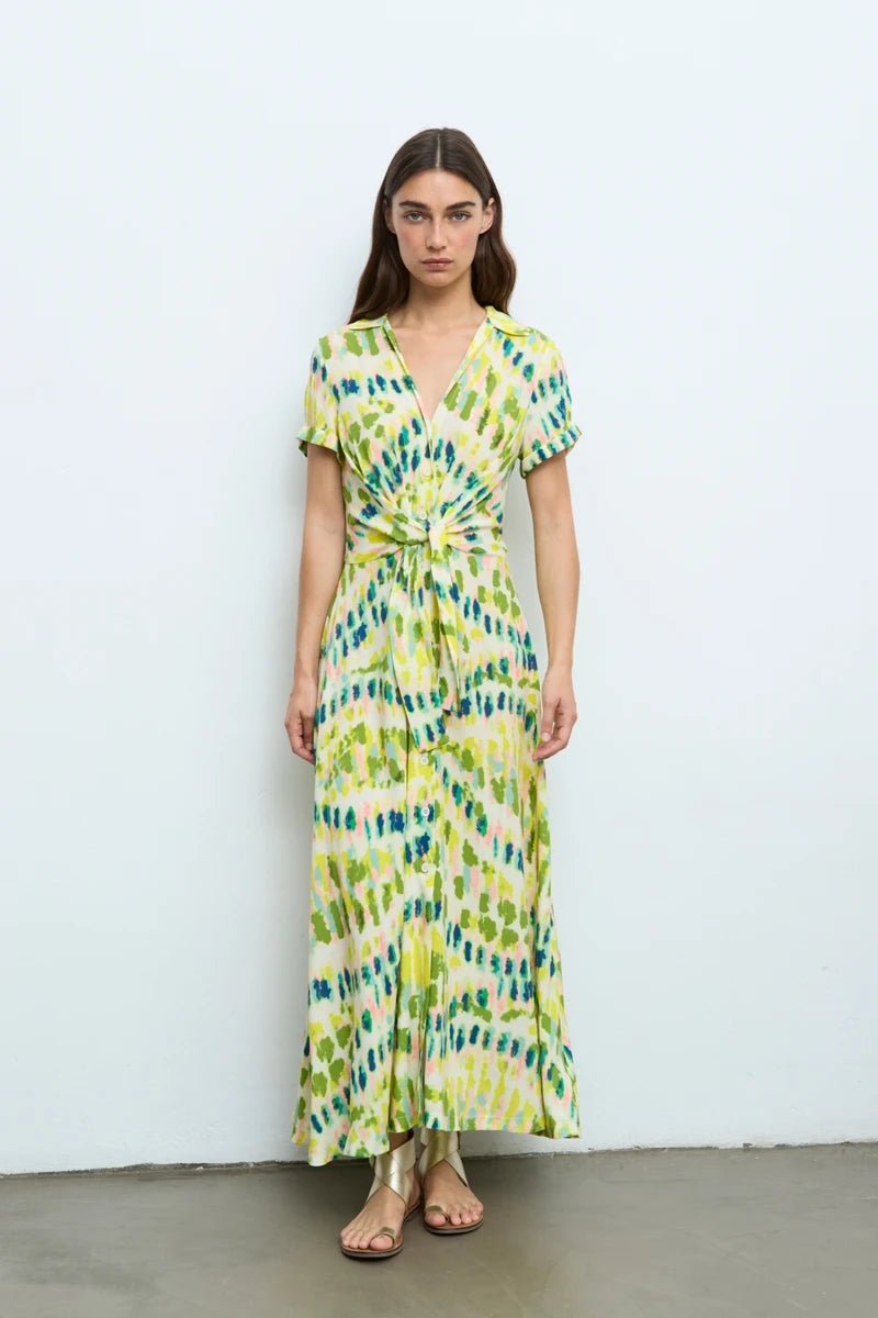 Vestido Largo Frunce Aldo Martins