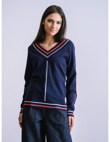 Jersey Cuello Pico Contrastes WNT