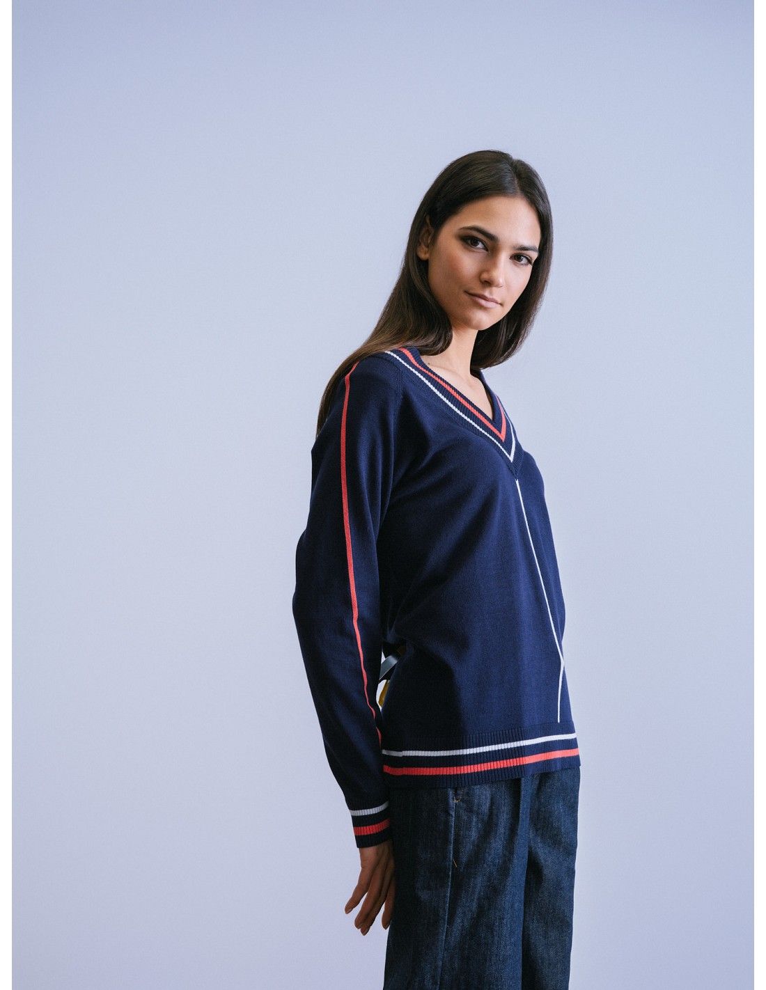 Jersey Cuello Pico Contrastes WNT
