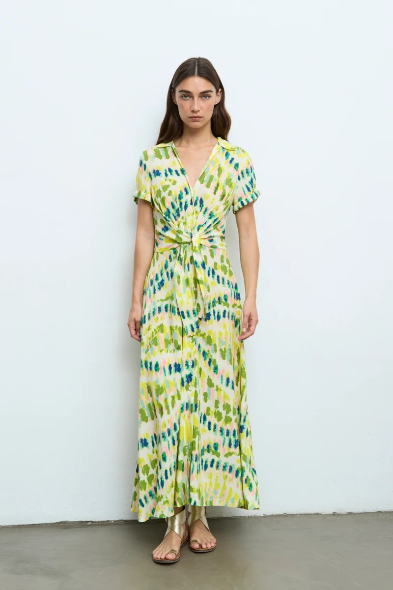 Vestido Largo Frunce Aldo Martins