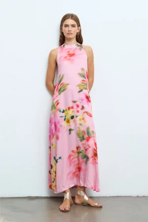 Vestido Estampado Rosa Aldo Martins