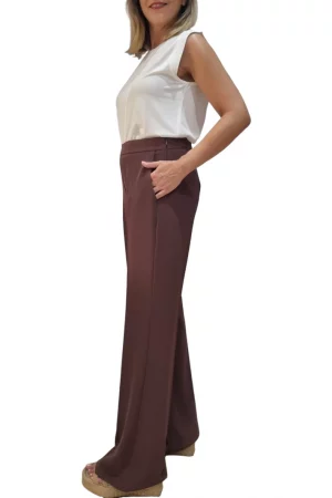 Pantalón Fluido Chocolate Rinascimento