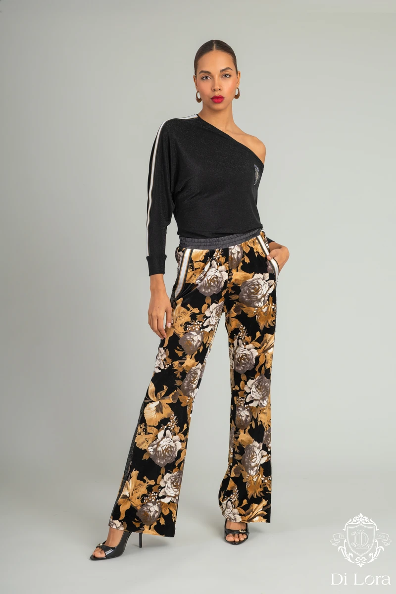 Pantalón Velvet Print Floral Di Lora