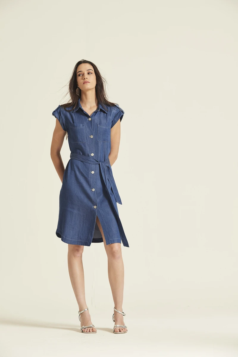 Vestido Tencel Denim Sirin Oky - Imagen 3