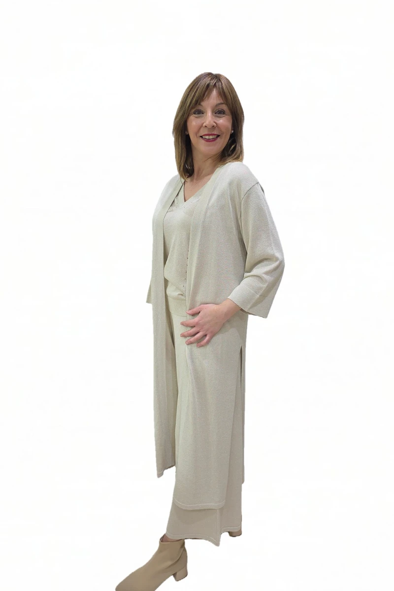 CHAQUETA LARGA LUREX DORADO WNT - Imagen 2