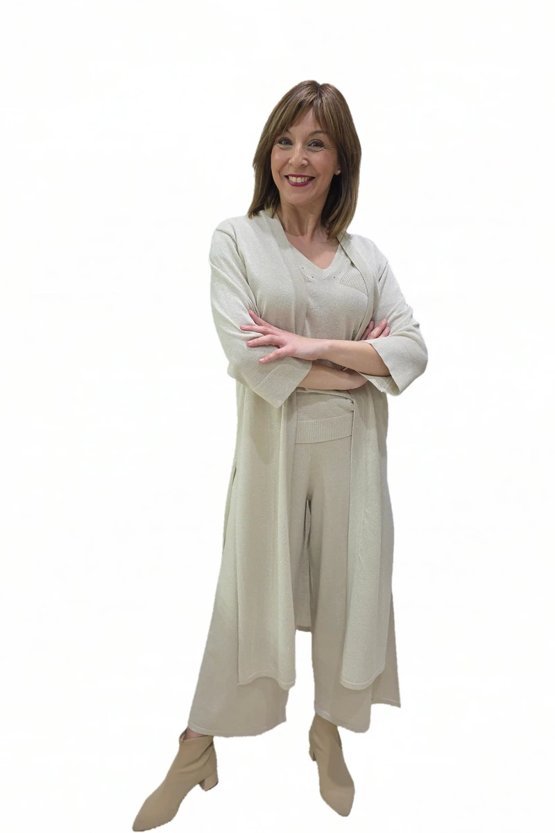CHAQUETA LARGA LUREX DORADO WNT