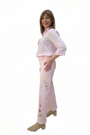 Pantalón Bordado Cambio Tess Pocket Cropped