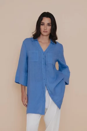 Vestido Camisero Corto Lino WNT