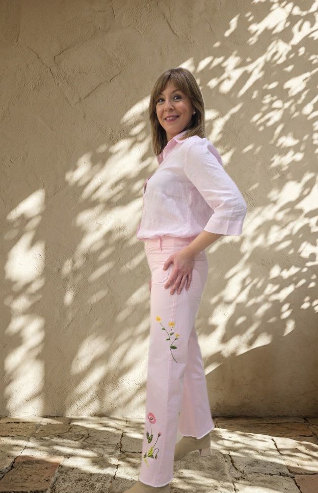 Pantalón Bordado Cambio Tess Pocket Cropped
