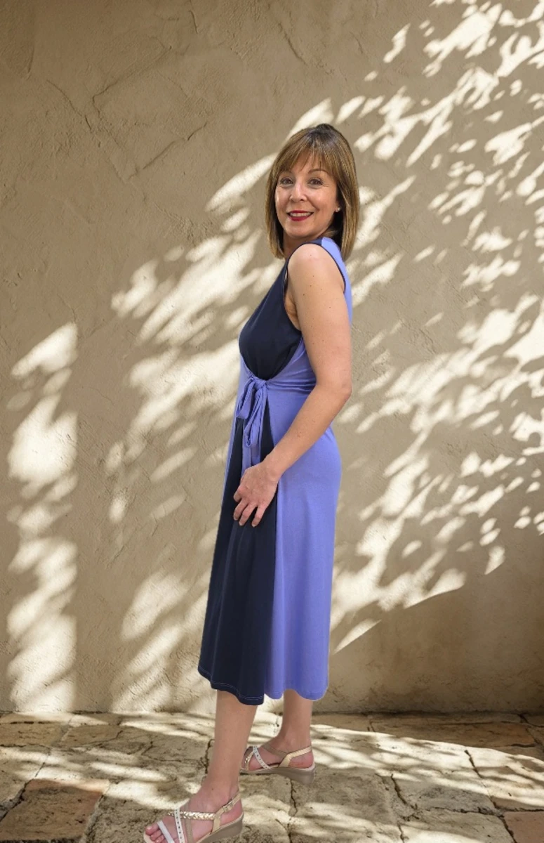 Vestido Bicolor Azul WNT - Imagen 2