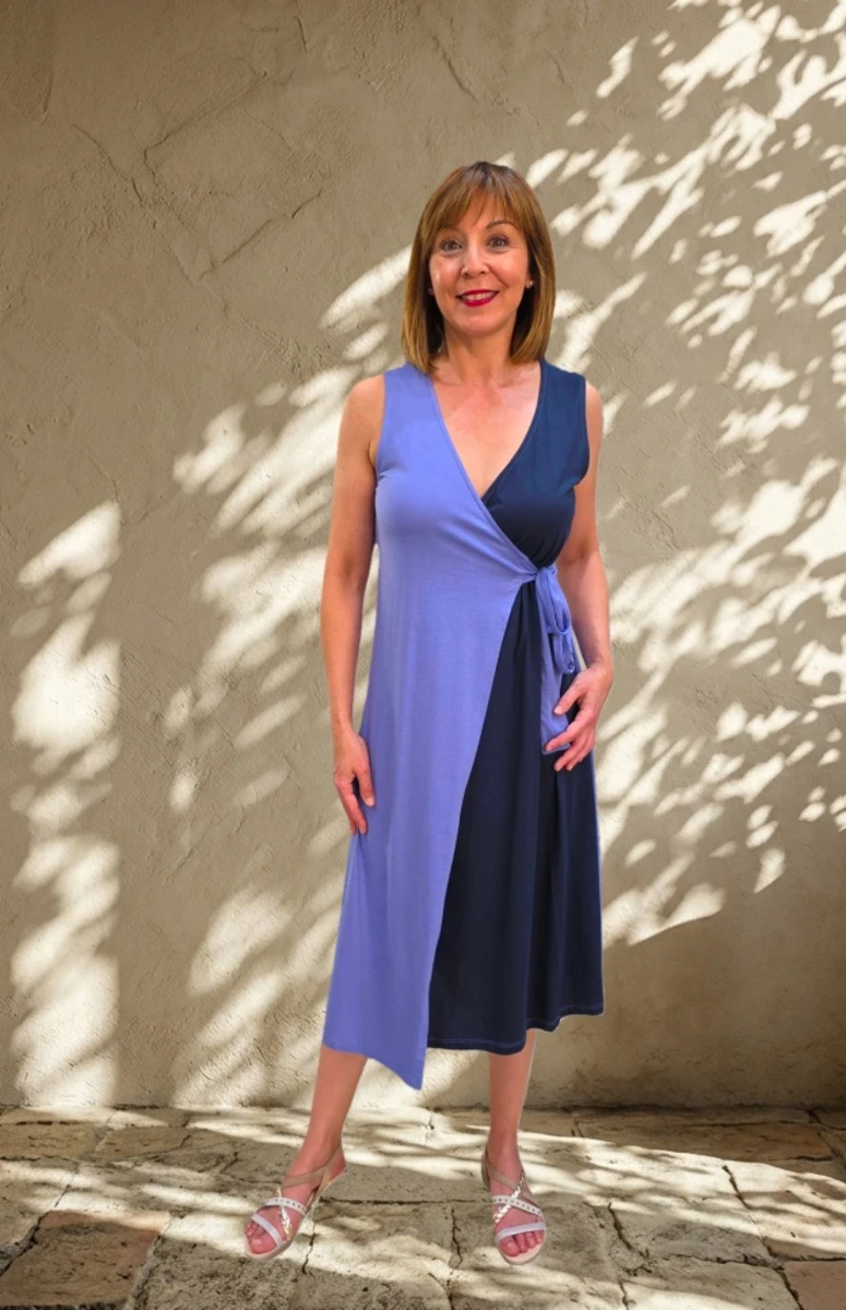 Vestido Bicolor Azul WNT
