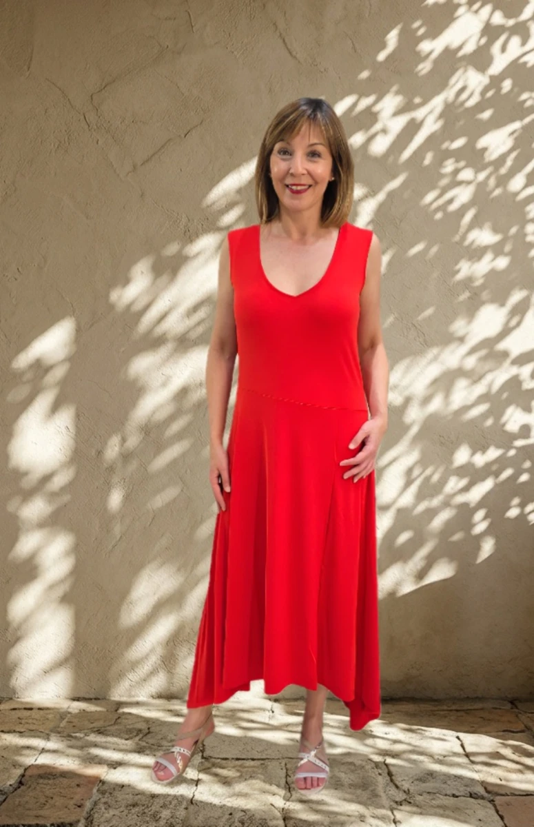 Vestido Midi Rojo Trovels Sonia